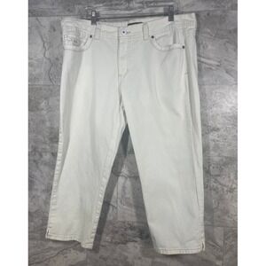 Jordache Womens White‎ Capri Jeans Size 16 Cropped Leg Stretch Denim
